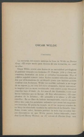 Oscar Wilde - (Conclusión)