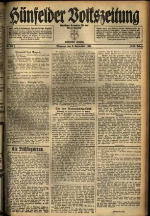 Ausgabe vom Dienstag, den 06. September 1921.