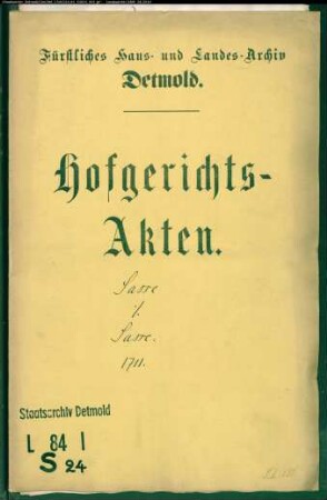 Sasse, Johann Hilmar und Dietrich in Lemgo gegen Henrich Dietrich Sasse - Kindlicher Anteil