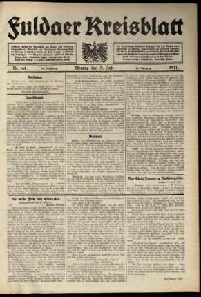 Ausgabe vom Montag, den 03. Juli 1911.