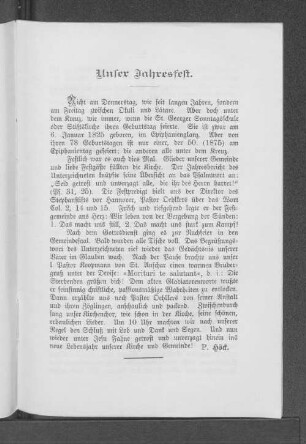 Unser Jahresfest.