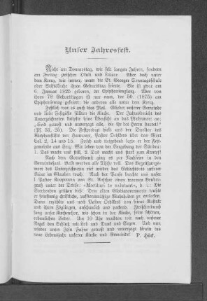 Unser Jahresfest.