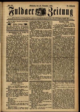 Ausgabe vom Mittwoch, den 29. November 1893.