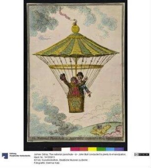 The national parachute - or - John Bull conducted to plenty & emancipation