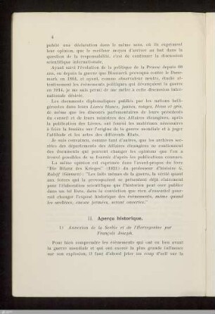 II. Aperçu historique