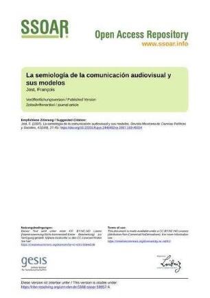 La semiología de la comunicación audiovisual y sus modelos