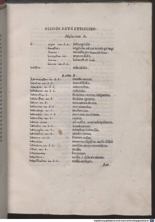 Dictionarium graecum cum interpretatione latina : mit Widmungsbrief des Autors an Franciscus Ferrarius und an Johannes Franciscus Turrianus von Bonus Accursius Pisanus