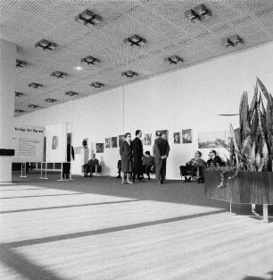 Verlag der Kunst, Ausstellung Kulturpalast : Dresden. Besucher während der Ausstellung des Verlages VEB Verlag der Kunst im Dresdner Kulturpalast (möglicherweise zum 20. Jahrestages des Verlages 1972)