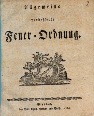 Allgemeine verbesserte Feuer-Ordnung