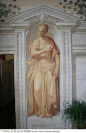 Freskendekoration mit mythologischem Zyklus, Pergola mit Figurennischen, Personifikation der Cordialità (?)
