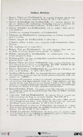 Antikes Mobiliar (Nr. 1-105)