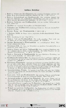 Antikes Mobiliar (Nr. 1-105)