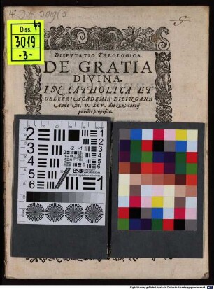 Disputatio theologica de gratia divina