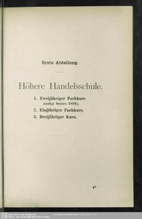 I. Höhere Handelsschule