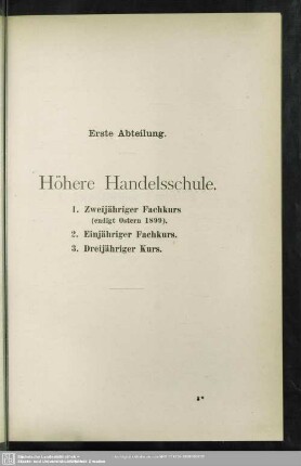 I. Höhere Handelsschule