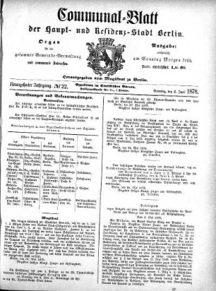 1878,22: No. 22, 2. Juni 1878