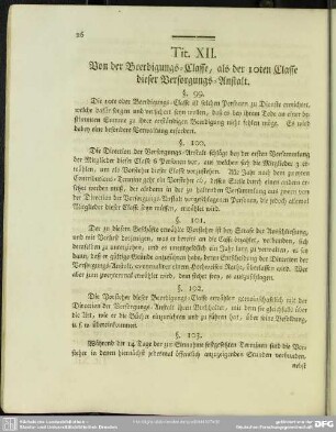 Tit. XII. Von der Beerdigungs-Classe, als der 10ten Classe dieser Versorgungs-Anstalt