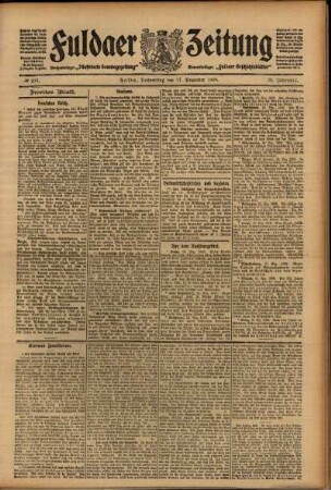 Zweite Ausgabe vom Donnerstag, den 17. Dezember 1908.