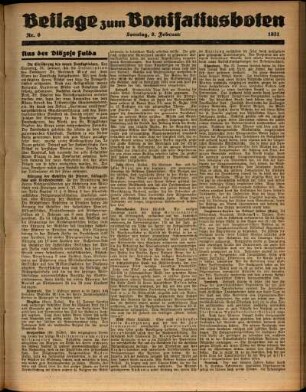 Zweite Ausgabe vom Sonntag, den 08. Februar 1931.