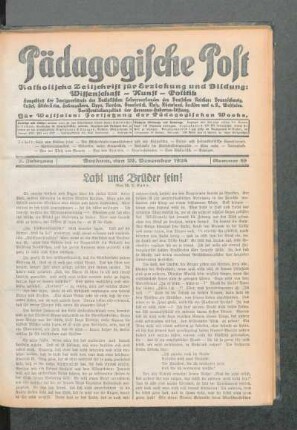Laßt uns Brüder sein!