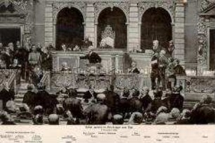 August Bebel als Redner im Reichstag