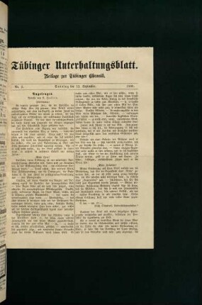 Tübinger Unterhaltungsblatt (Nr. 2)