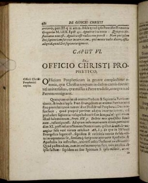 Caput VI. De Officio Christi Prophetico.