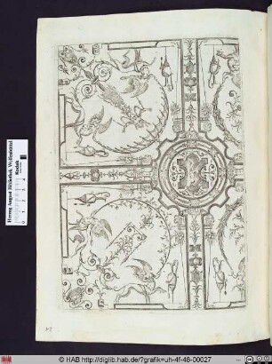 Ein Tondo,Grotesken und ornamentale Verzierungen