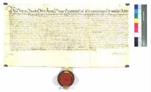 Propst Franz Georg von Schönborn-Buchheim verleiht Caspar Rathgeb zu Stimpfach die Erbschenke daselbst.