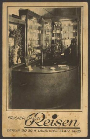 Ansichtskarte Kassenbereich "Friseur-Salon Reisen", Lausitzer Platz 14–15