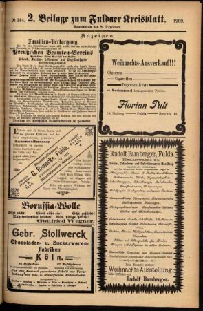 Dritte Ausgabe vom Samstag, den 08. Dezember 1900.