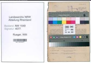 Entnazifizierung Willi Rueger , geb. 24.12.1905 (Buchhalter)
