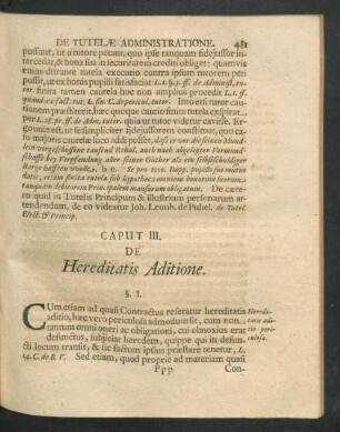 Caput III. De Hereditatis Aditione.