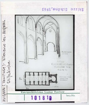 Villeneuve-les-Avignon: Stiftskirche, Grundriss und Inneres
