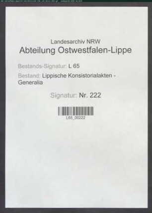 Besondere Stiftungen [Beneficia Specialia]: Verschiedene Stiftungen