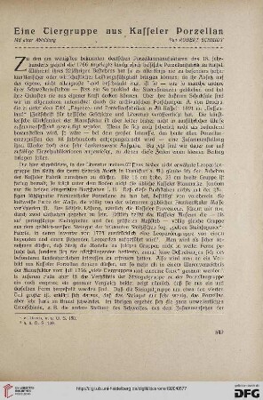 12.1920: Eine Tiergruppe aus Kasseler Porzellan
