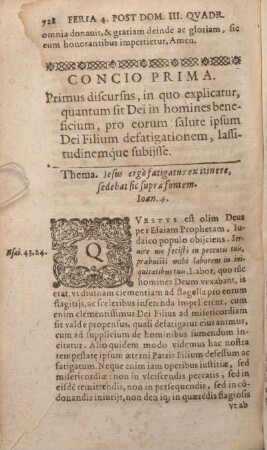 [Feria VI. Post Dominicam III. Qvadragesimae, Concio Prima [- Concio Qvinta.]