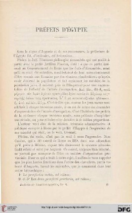 3.Ser. 8.1897: Préfets d'Égypte