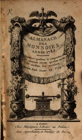 Almanach des monnoies : année ... 1785, 1785
