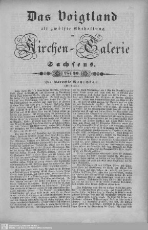 Die Parochie Netzschkau (Beschluß), Parochie Pausa : 30. Lieferung
