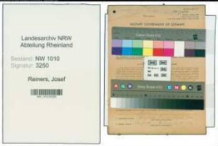 Entnazifizierung Josef Reiners , geb. 20.08.1910 (Kaufmann)
