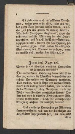 Zweites Capitel. Warum so viel Menschen unrichtige Kennzeichen der Witterung annehmen?