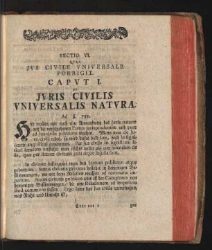 Sectio VI. Quae Ius Civile Universale Porrigit