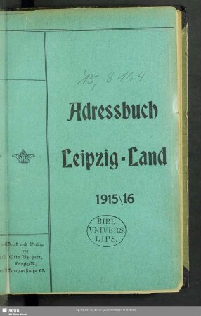 1915/16: Adressbuch Leipzig-Land