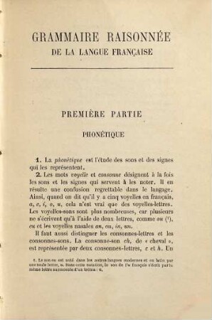 Grammaire raisonnée de la langue française : Avec préf. de Gaston Paris