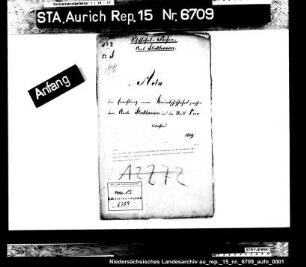 Das Gesuch des Schiffers Diedrich Grüßing in Potshausen um die Erlaubnis zum Betreiben einer Beurtschiffahrt zwischen Potshausen und Leer