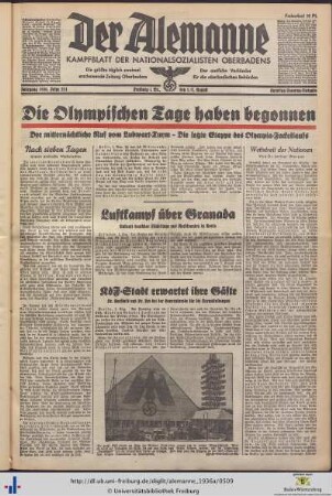 01./02.08.1936 (Samstag/Sonntag-Ausgabe)