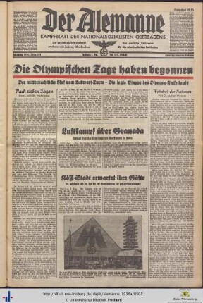01./02.08.1936 (Samstag/Sonntag-Ausgabe)