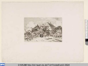 Bauernhütte mit Hof