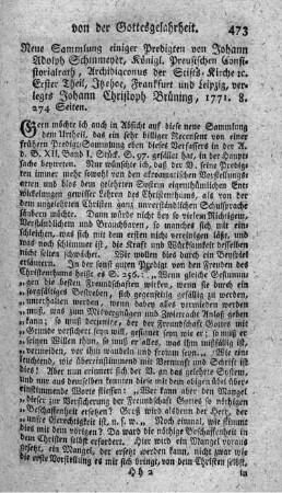 Neue Sammlung einiger Predigten. T.1.